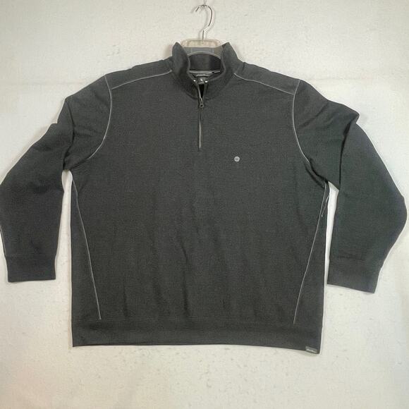 Eddie Bauer Mens 2XL Qtr Zip Heathered Gray Cotton Blend Long Sleeve NWOT - Picture 1 of 11